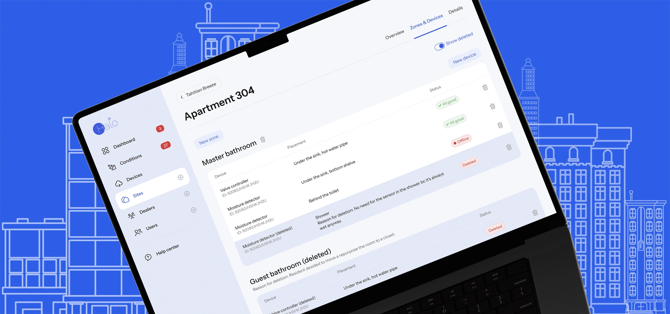 Admin ‘Sites’ screen used in onboarding alongside SOPs and quick-start videos