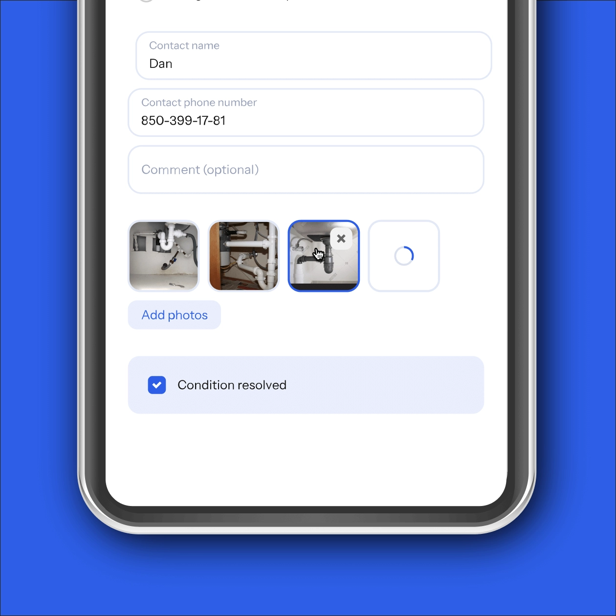 Stepwise incident flow ending with ‘Condition resolved’ confirmation for safe valve operations