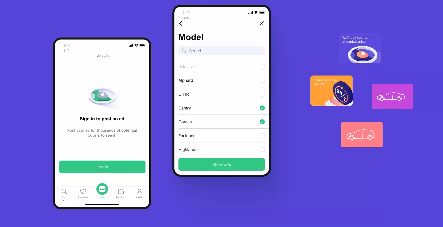 iOS and Android apps with synced profiles and shared design system
