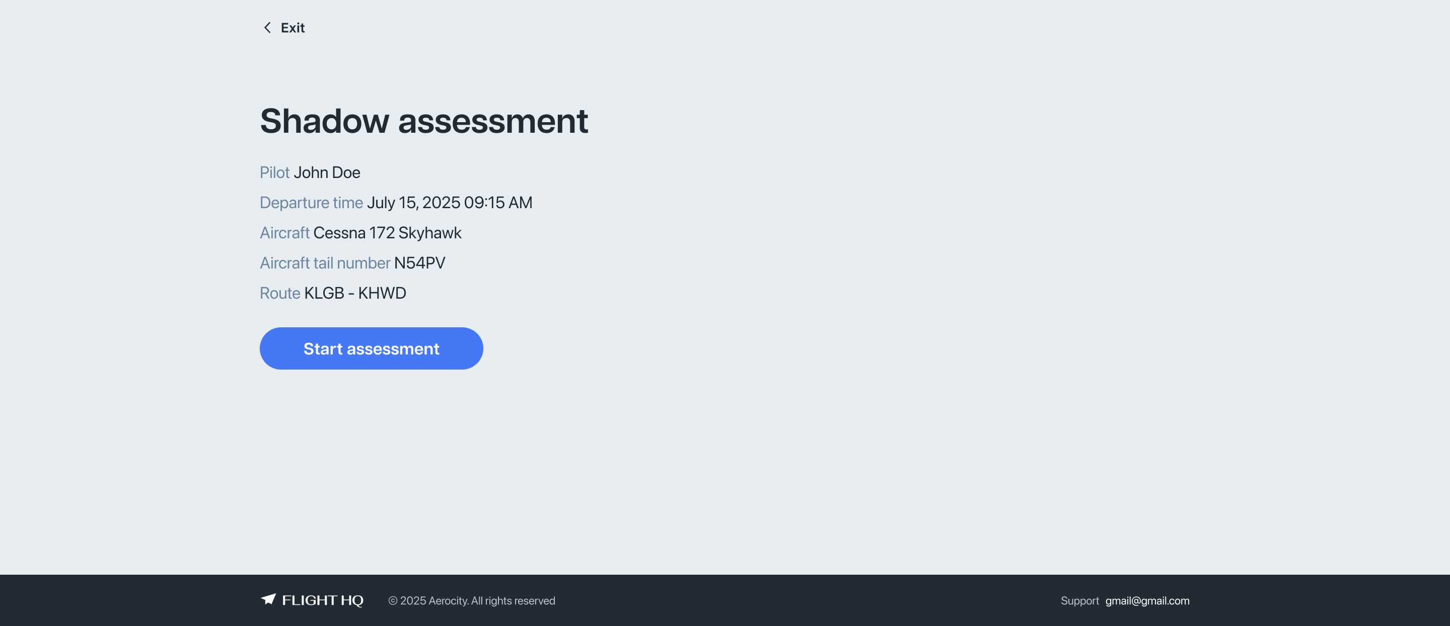 Admin shadow assessment screen comparing Pilot and Admin scores with per-question deltas and totals