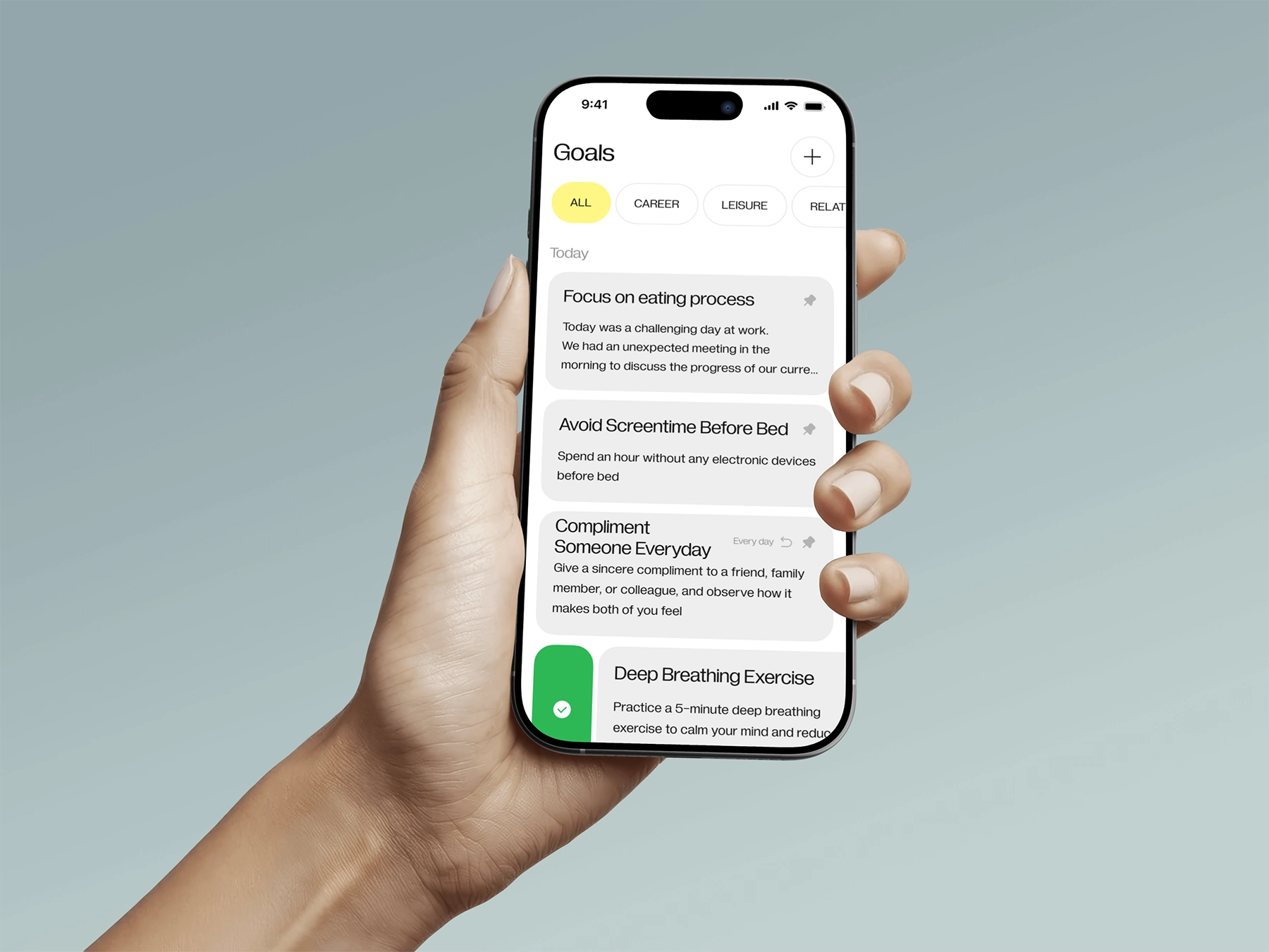 Personal goals generated from journal analysis with optional reminders